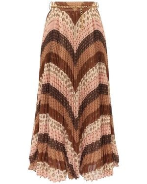 Zimmermann Sunray Pleated Skirt - Brown