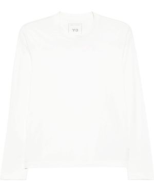 Y-3 Logo-Print Cotton T-Shirt - White