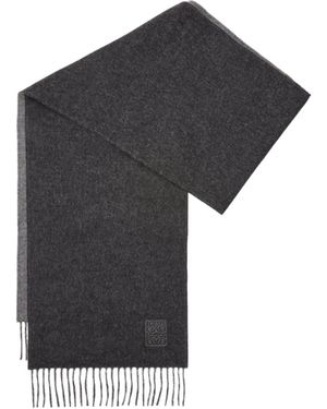 Loewe Logo Patch Fringed Edge Scarf - Multicolour