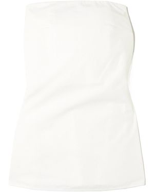 Rohe Peplum Cotton-Poplin Bustier Top - White