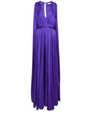 Safiyaa Bridal Chiffon Cape Gown - Purple