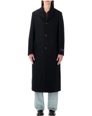 Sporty & Rich Classic Logo Wool Coat - Black