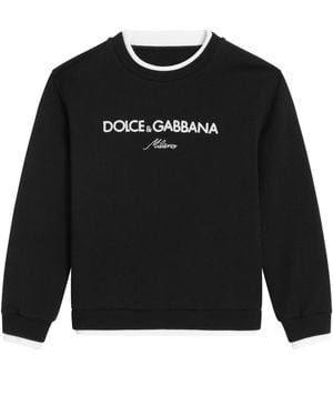 Dolce & Gabbana Logo-Embroidered Sweatshirt - Black