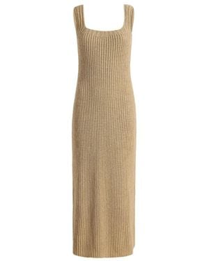 KHAITE Ribbed Knit Maxi Dress - Natural