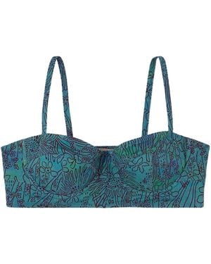 Ulla Johnson Zahara Printed Underwired Bikini Top - Blue