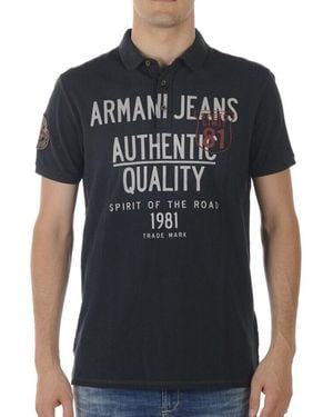 Armani Jeans Logo Slim Polo Shirt - Black