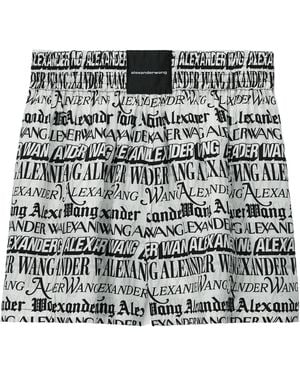 Alexander Wang Newspaper-Print Boxer Shorts - Black