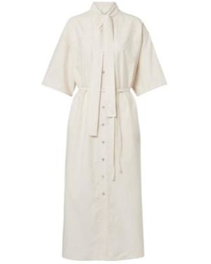 Lemaire Tie-Neck Cotton And Silk Shirt Dress - White