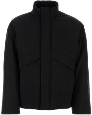 Ferragamo Ferragamo Mock-Neck Straight Cut Blouson - Black