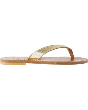 K. Jacques Metallic Leather Sandals - Brown