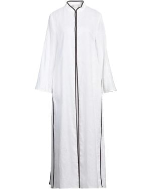 Tory Burch Simple Long Sleeve Flare Dress - White