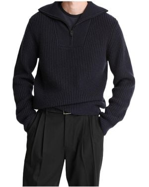 Vince Wool And Cashmere Quarter-Zip Jumper - Blue