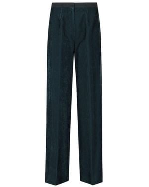 forte_forte Straight-Leg Casual Trousers - Blue