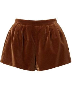 Blazé Milano Tinker Cotton-Velvet Shorts - Brown