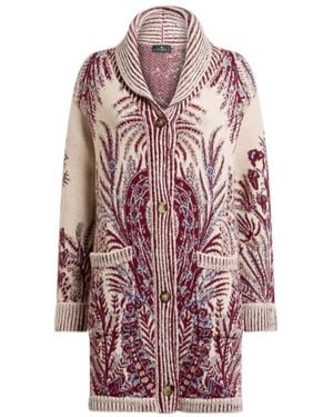 Etro Wool And Cotton Jacquard Maxi Cardigan - Multicolour
