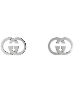 Gucci Interlocking Stud Earrings - White