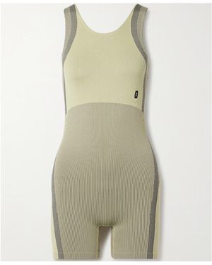 On Shoes Studio Ribbed Stretch Recycled Playsuit - Green
