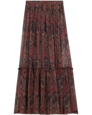 Saint Laurent Ruffled Skirt - Brown