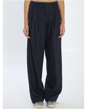 Golden Goose Wide-Leg Striped Trousers - Blue