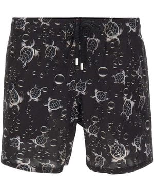Vilebrequin Turtle-Print Drawstring Shorts - Grey