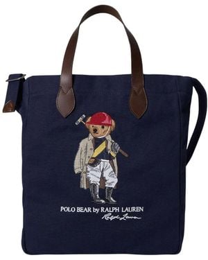 Polo Ralph Lauren Polo Bear Canvas Tote Bag - Blue