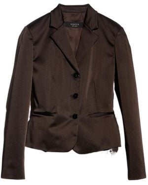 Gucci Stretch Acetate Duchesse Jacket - Brown