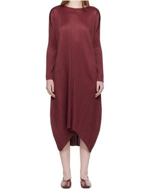 Pleats Please Issey Miyake Plissé Dress - Red