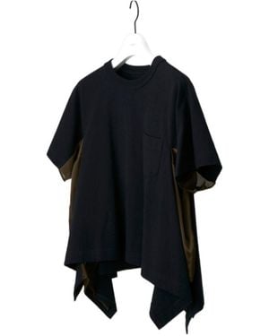 Sacai Chest Pocket Asymmetric Top - Black