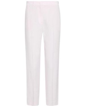 Marella Stretch Viscose And Linen Trousers - White