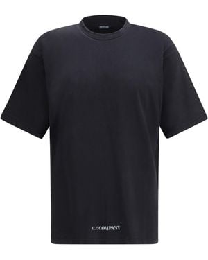 C.P. Company Oversized Logo Print T-Shirt - Black