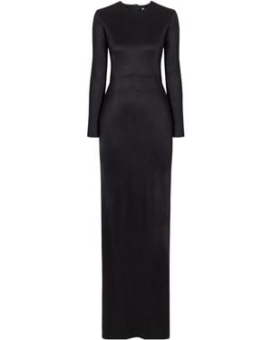 Co. Backless Panelled Satin Maxi Dress - Black