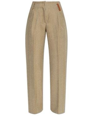 Forte Forte Herringbone Pattern Pants - Natural