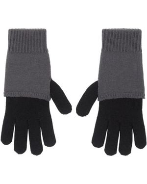 MM6 by Maison Margiela Two-Tone Knit Gloves - White
