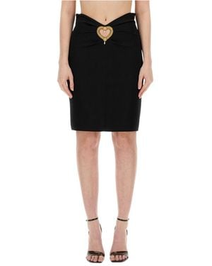 Moschino Hollowed-Out Love Decorated Skirt - Black