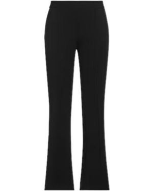 Tory Burch Solid Color Spliced Flared Pants - Black