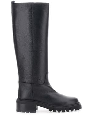 Via Roma 15 Round-Toed Knee-High Boots - Black