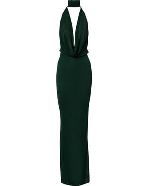 AYA MUSE Draped Jersey Gown - Green