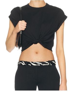 Givenchy Knot Detailed Cropped T-Shirt - Black