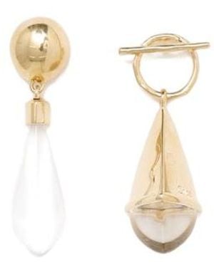 Chloé Droplet Pendant Earrings - White