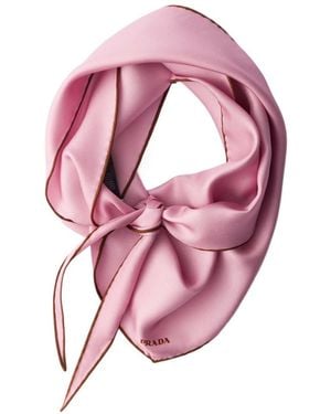 Prada Printed Twill Scarf - Pink