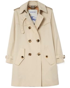 Burberry Short Summerside Gabardine Trench Coat - Natural