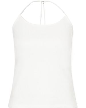 Still Here Toggle Cotton Tank Top - White