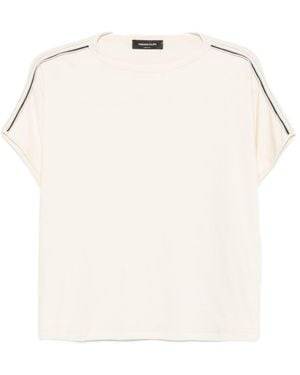 Fabiana Filippi Side-Stripe Short-Sleeve T-Shirt - White