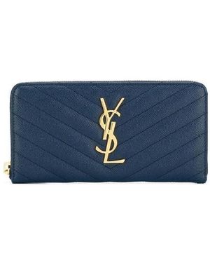 Saint Laurent Classic Logo Wallet - Blue