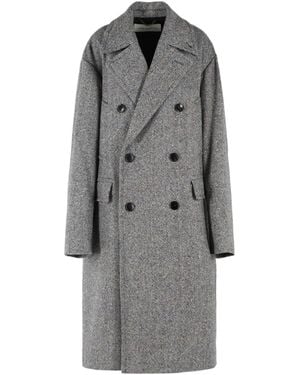 Dries Van Noten Oversized Tweed Coat - Grey