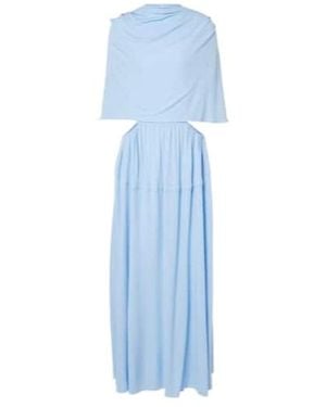 Proenza Schouler Frankie Caped Jersey Maxi Dress - Blue