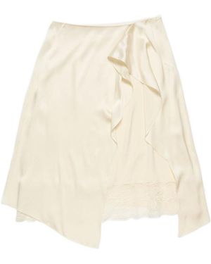 Acne Studios Asymmetric Lace Detailed Skirt - Natural