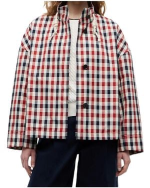 Tommy Hilfiger Gingham-Check Drawstring Jacket - Red