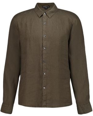 James Perse Long-Sleeve Linen Shirt - Green