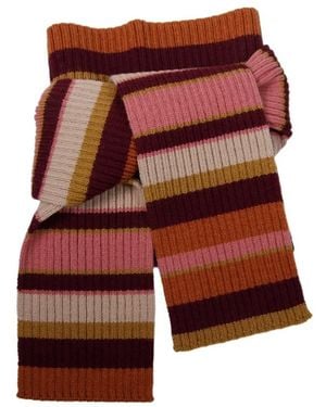 Dries Van Noten Striped Ribbed Scarf - Red